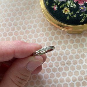 Millegrain white gold ring / wedding band